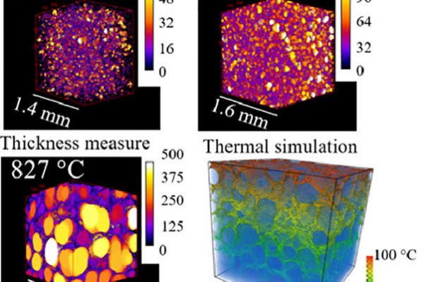 imaging of glass foaming and thermal conductivity simulation